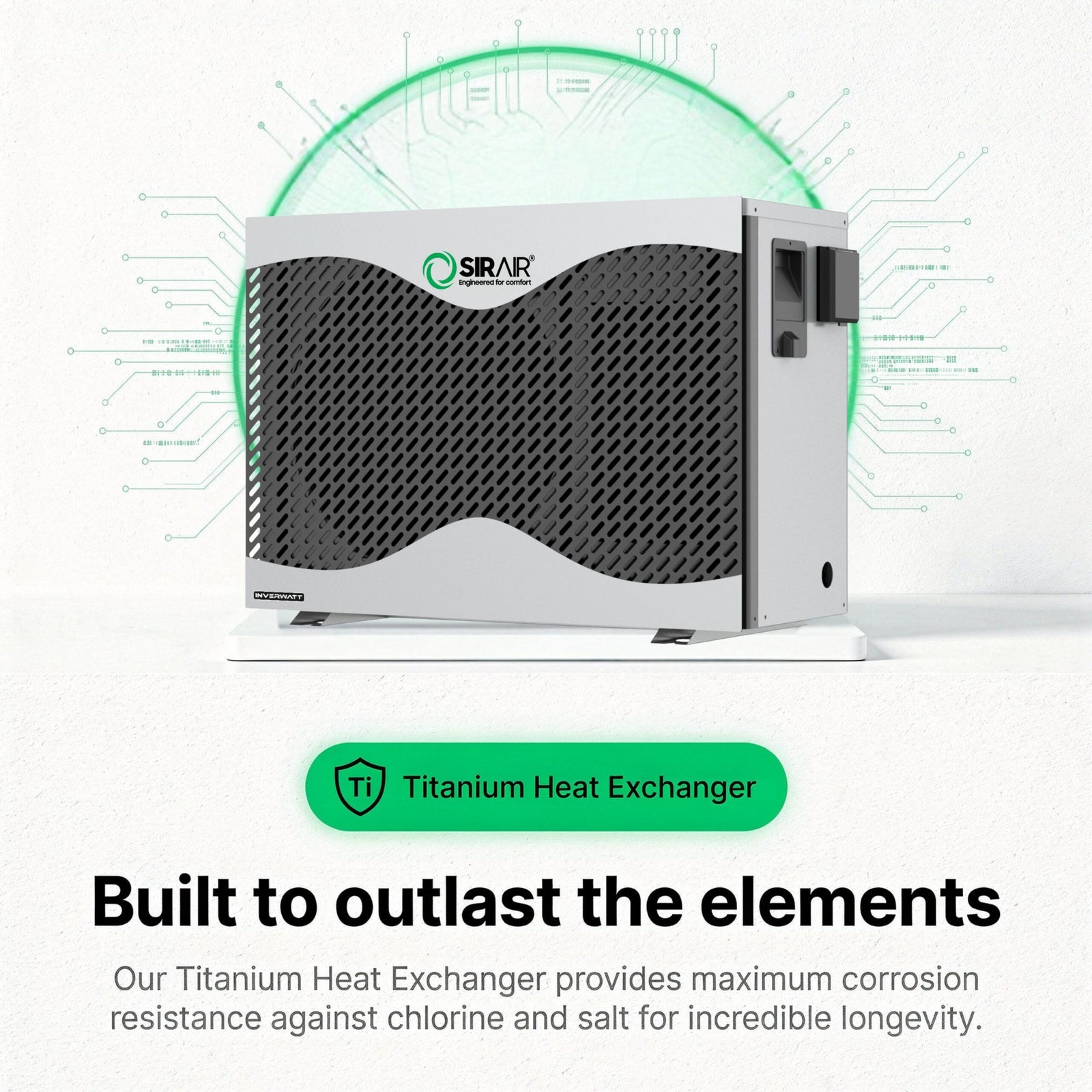 Sirair 28.2kW Inverter Pool Heat Pump - Wifi Smart - Silent Smart Heating (view 5)