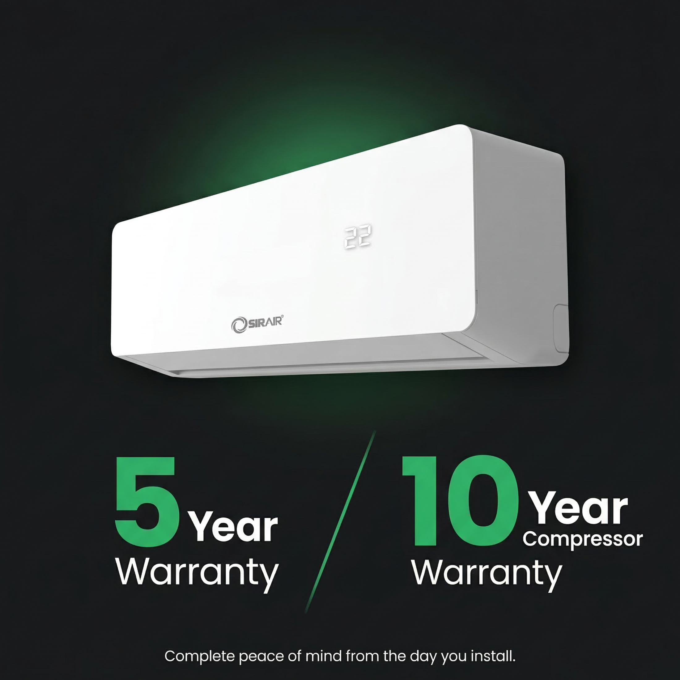 Non-Inverter Midwall Split Aircon + 3m Pipe Kit, Calibre Series