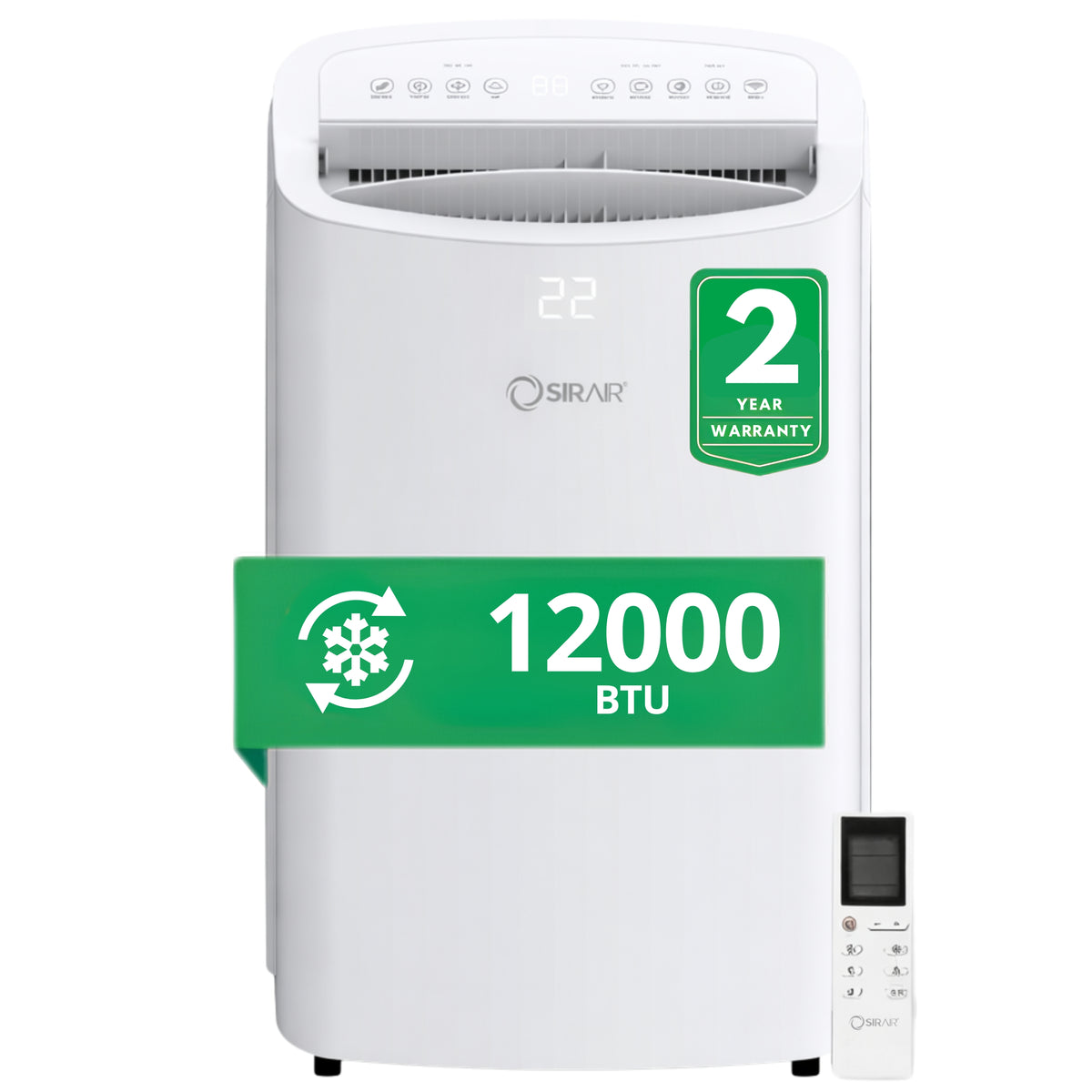 12000 BTU Portable Air Conditioner, WiFi, Heating and Cooling, Sirair