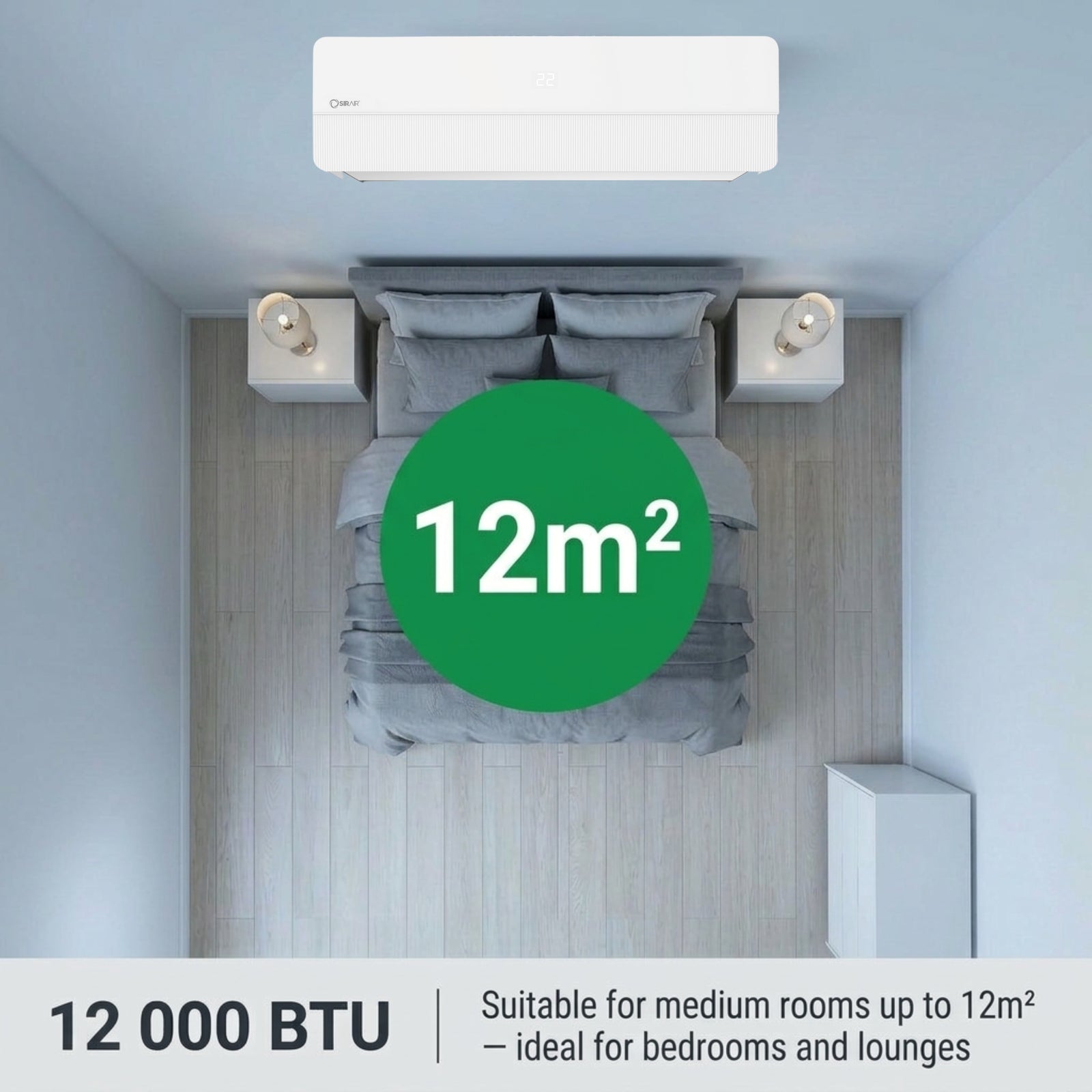 12000 BTU Inverter Midwall Split Aircon + 3m Pipe Kit, Sigma, WiFi Smart (view 4)