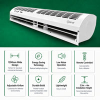 Air Curtain 1200mm with Remote – Energy-Saving Door Air Barrier – Sirair