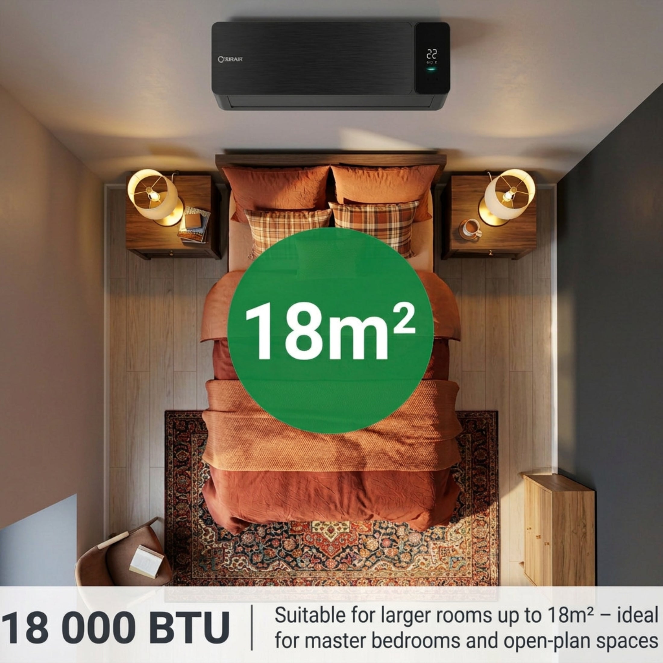 18000 BTU Inverter Midwall Split Air Conditioner, Alpha, WiFi, Sirair (view 4)