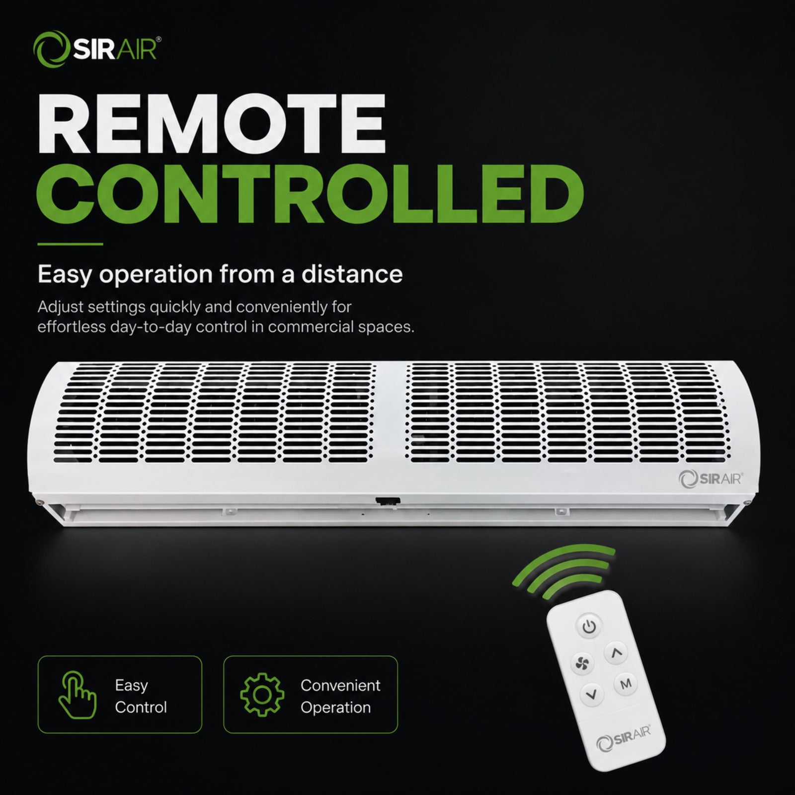 Air Curtain 1200mm with Remote – Energy-Saving Door Air Barrier – Sirair