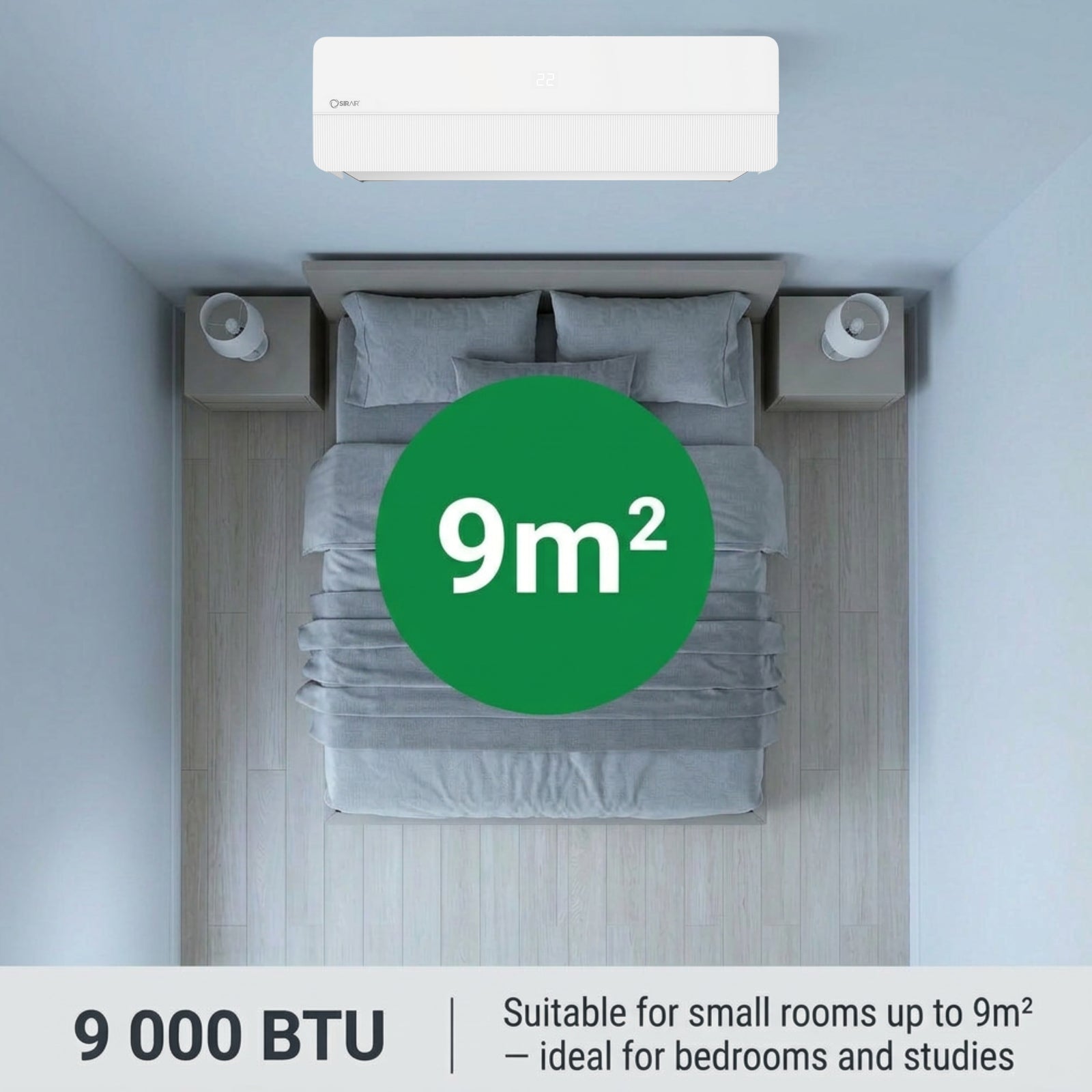 9000 BTU Inverter Midwall Split Aircon + 3m Pipe Kit, Sigma, WiFi Smart (view 4)