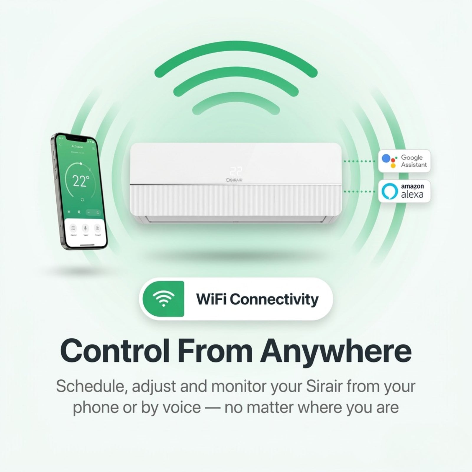 Inverter Midwall Split Aircon + 3m Pipe Kit, Sigma, WiFi Smart