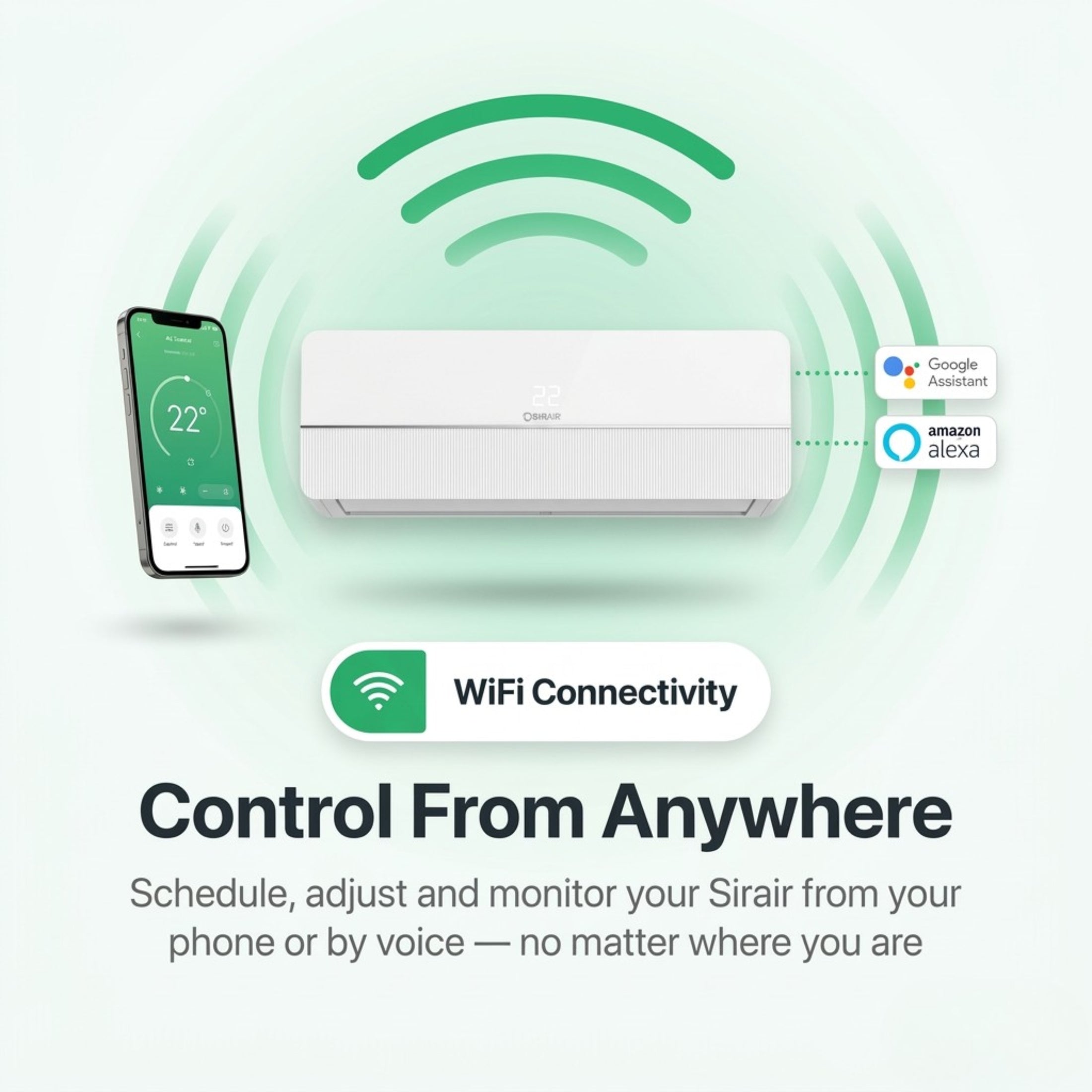 Inverter Midwall Split Aircon + 3m Pipe Kit, Sigma, WiFi Smart