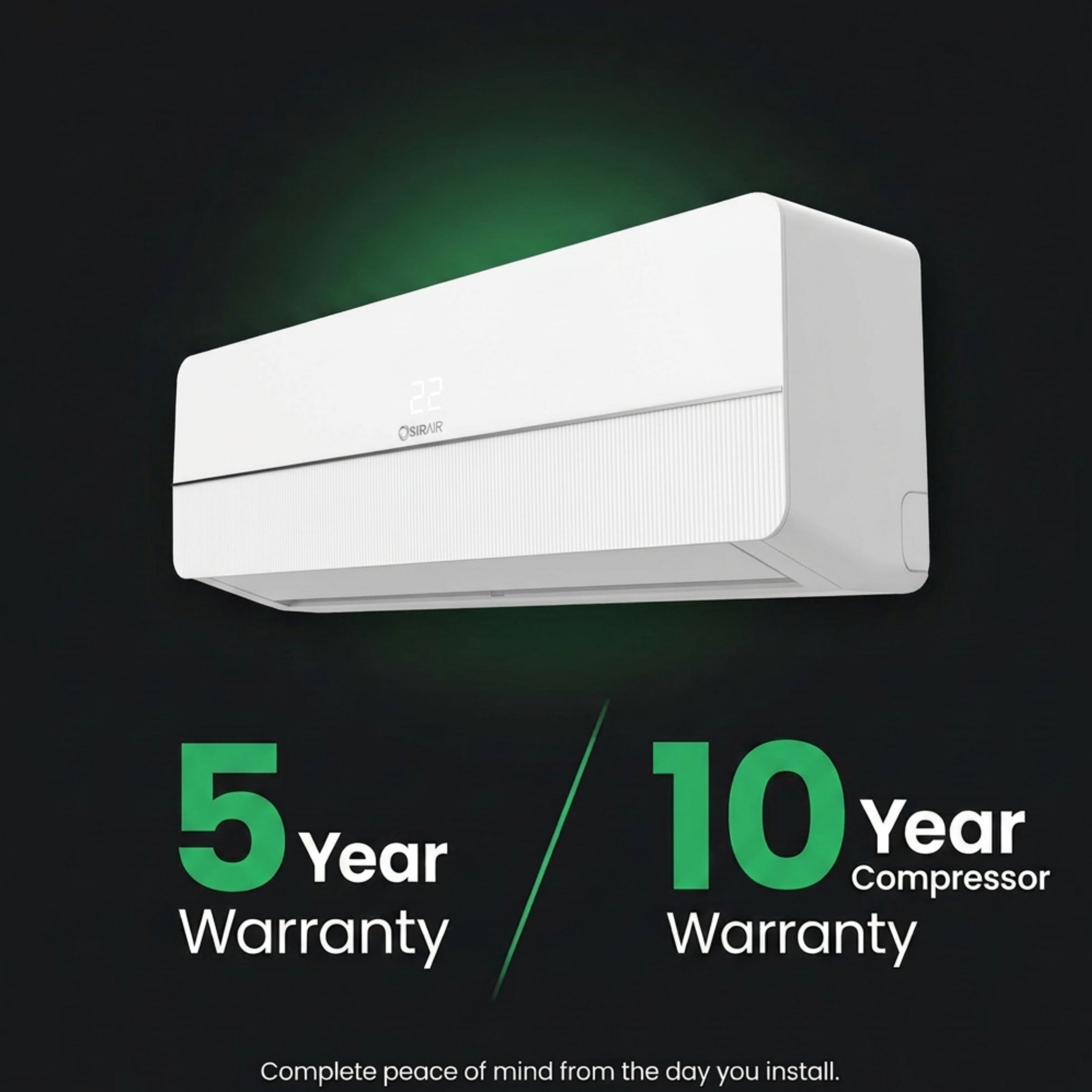 Inverter Midwall Split Aircon + 3m Pipe Kit, Sigma, WiFi Smart
