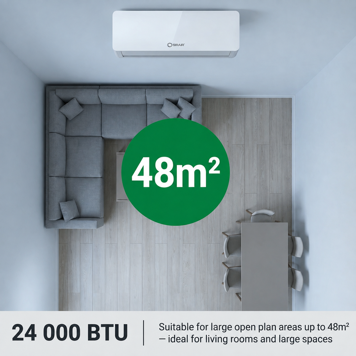 24000 BTU Non-Inverter Midwall Split Aircon + 3m Pipe Kit – Calibre Series