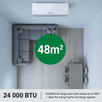 24000 BTU Non-Inverter Midwall Split Aircon + 3m Pipe Kit – Calibre Series