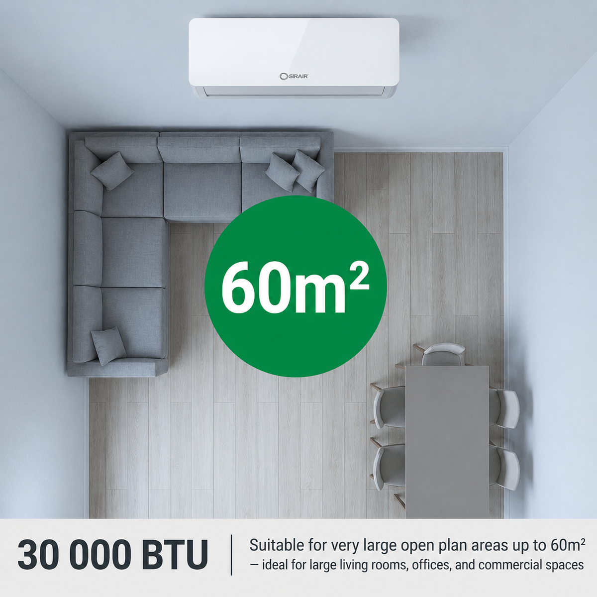 30000 BTU Non-Inverter Midwall Split Aircon + 3m Pipe Kit – Calibre Series