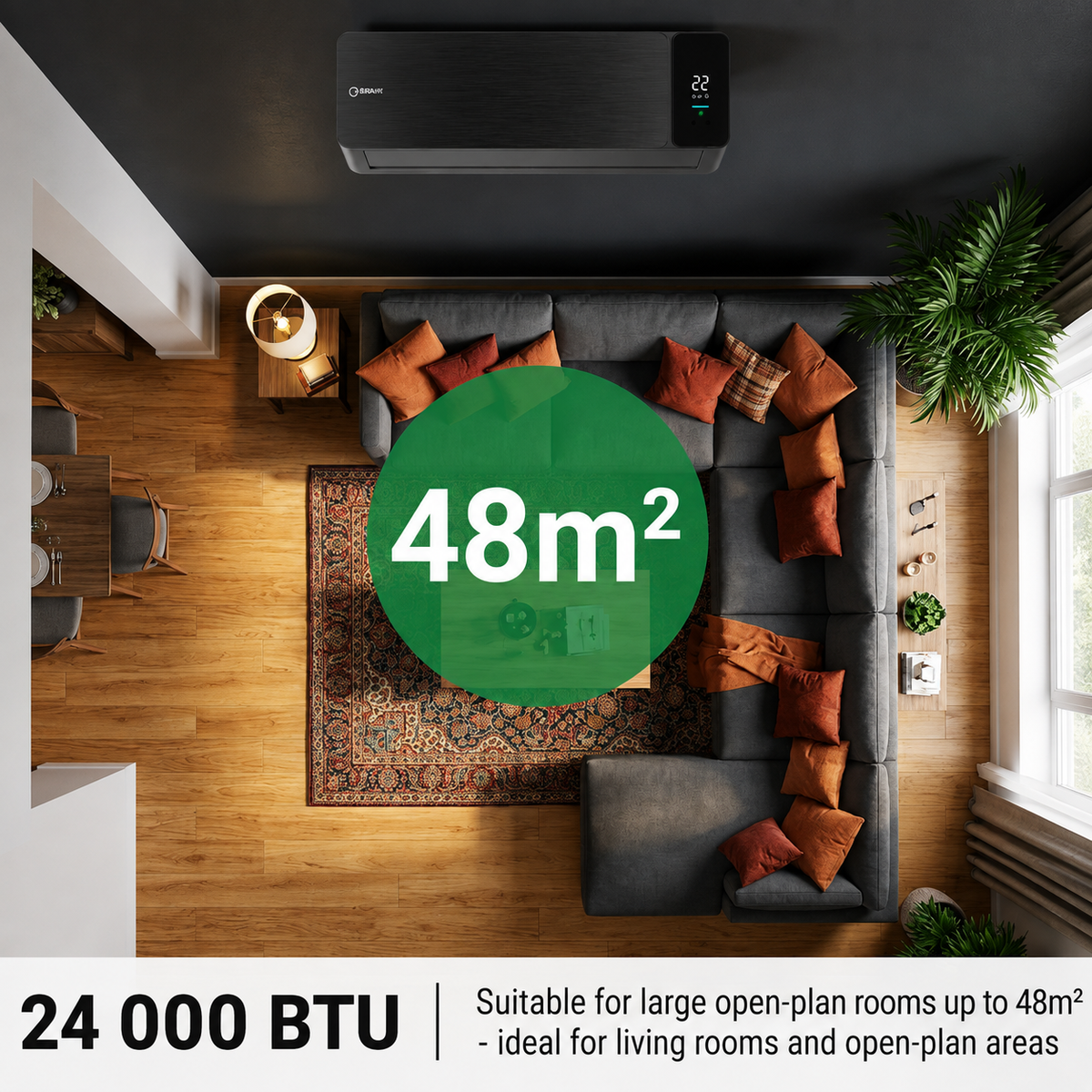24000 BTU Inverter Midwall Split Air Conditioner – Alpha, WiFi – Sirair