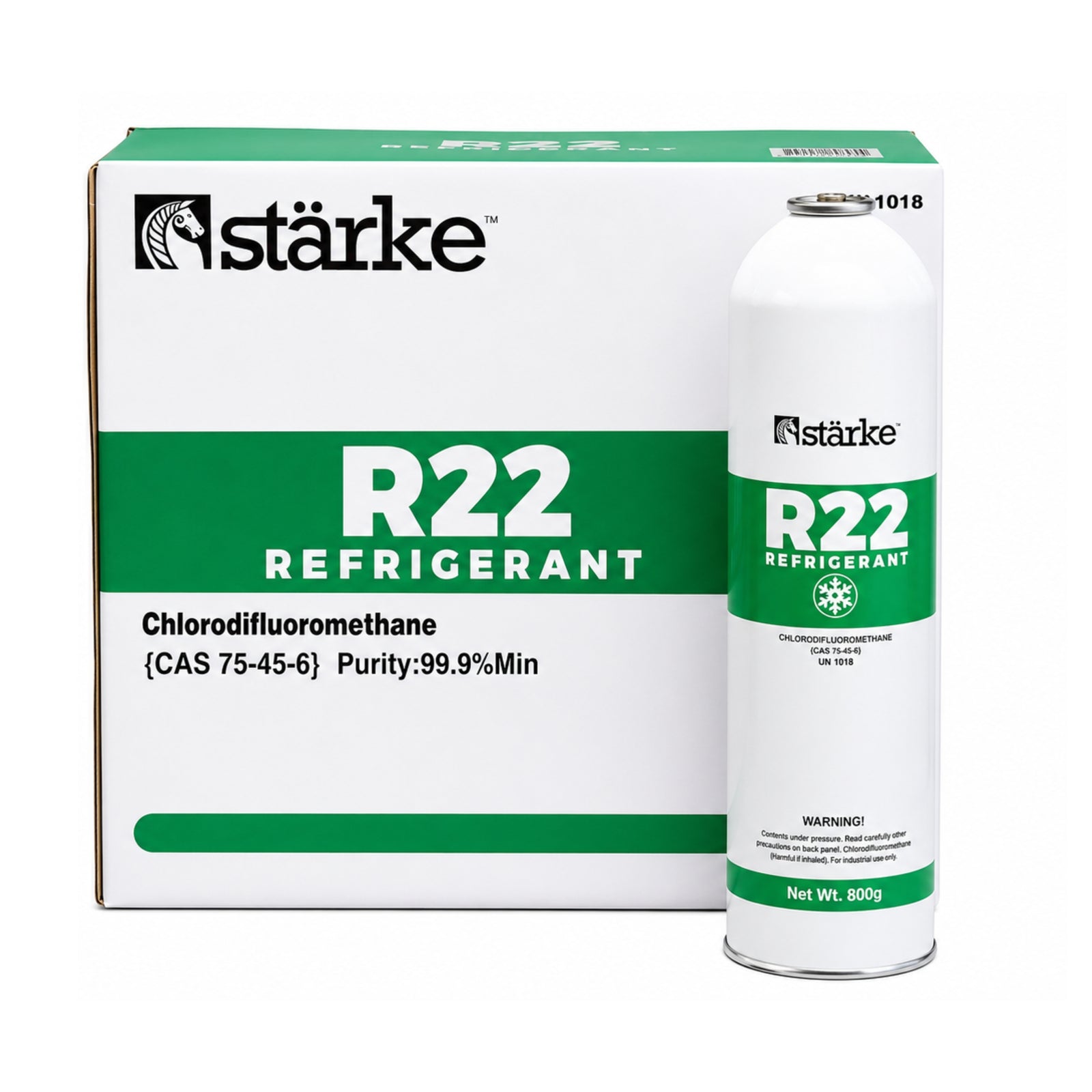 Starke R22 refrigerant gas 800g long can with box