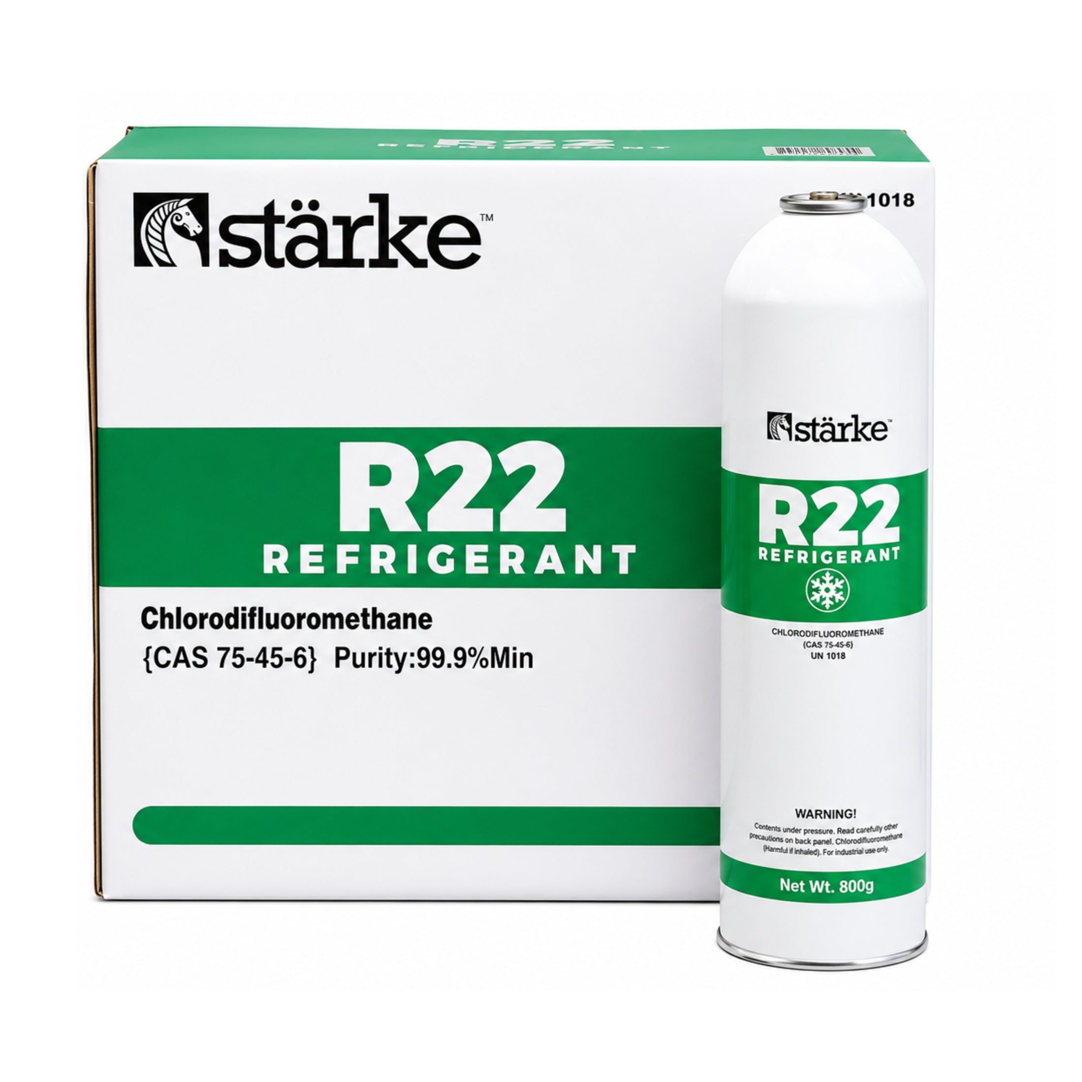 Starke R22 refrigerant gas 800g long can with box