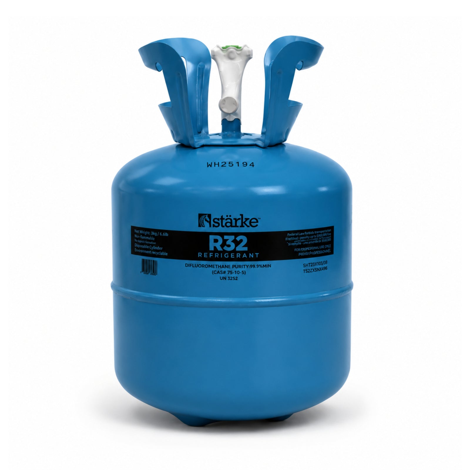 Starke R32 refrigerant gas 3kg disposable cylinder